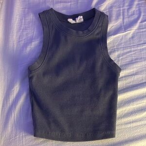 Kids Sleeveless Ribbed Top - Navy